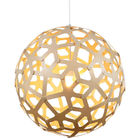 Globe Hanging Pendant Lights Geometric Natural Wood Suspension Lamp