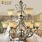 Silver 9 Light Wrought Iron Lighting Fixtures with E27 Incandescent / LED Blub
