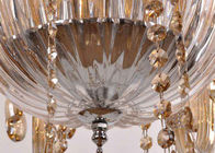 Electroplated Cognac Glass Modern Ceiling Lighting for Living Room 10 Light