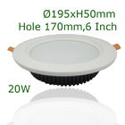High Brightness 20W LED Recessed Downlights 1700lm for Commercial Lighting 85lm/w