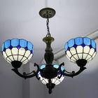 Blue Wrought Iron Lamp Tiffany Style Chandeliers Hanging Light