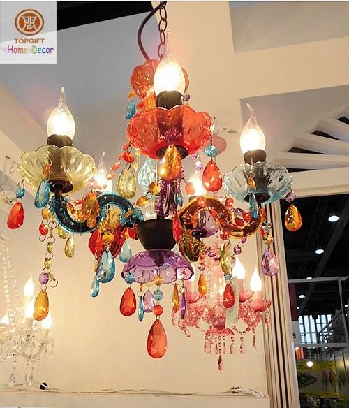 Incandescent Colorful Acrylic Celling Chandelier Lights for Hotel / Restaurant