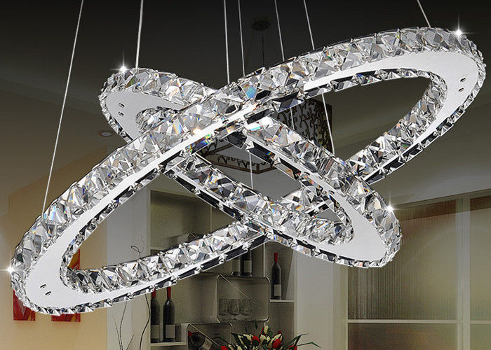 Double Circle Contemporary K9 Luxury Crystal Chandelier 31 Watt for Decoration Hanging Lighting