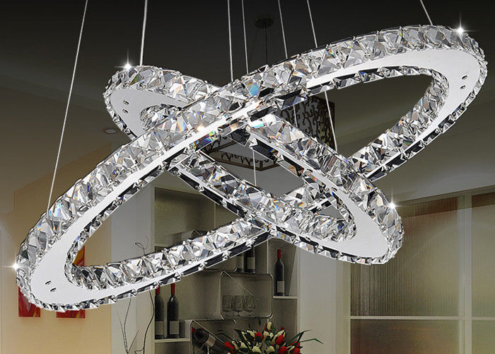 Chrome / Clear Dining Room K9 Luxury Crystal Chandelier with 18W LED Light