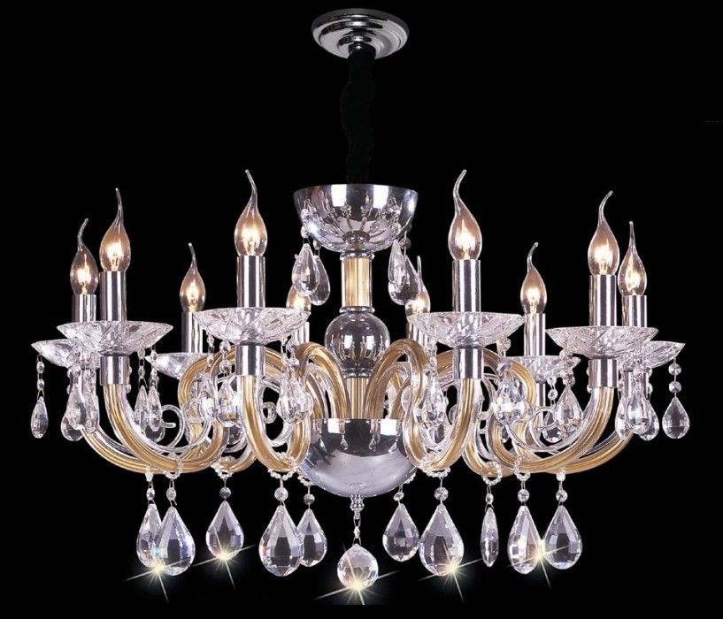 Baccarat E14 / E27 Contemporary Crystal Chandelier Lighting With 18 Lights