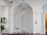 Decorative Hotel Chandelier For Kitchen Room , Hand Brown Glass 10 Lights Chandeliers