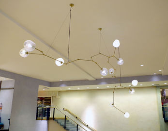 Decorative Hotel Chandelier For Kitchen Room , Hand Brown Glass 10 Lights Chandeliers
