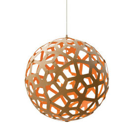 Globe Hanging Pendant Lights Geometric Natural Wood Suspension Lamp