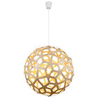 Globe Hanging Pendant Lights Geometric Natural Wood Suspension Lamp