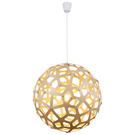 Globe Hanging Pendant Lights Geometric Natural Wood Suspension Lamp