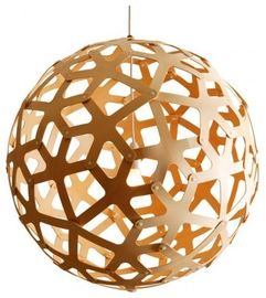 Globe Hanging Pendant Lights Geometric Natural Wood Suspension Lamp