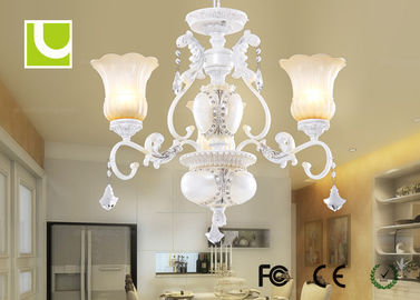 Contemporary 3 Light LED Chandelier Lights White With CE / ROHS / FCC