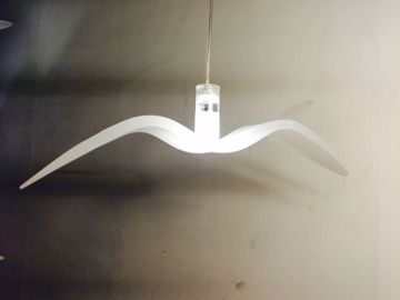 Resin Milk White Modern Light Fixtures , Bird Shape Led Suspension Lights