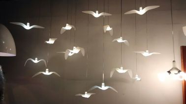 Resin Milk White Modern Light Fixtures , Bird Shape Led Suspension Lights