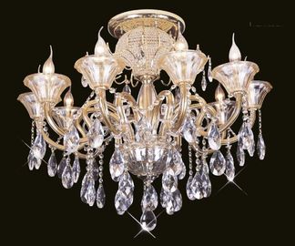 Dining Room / Bathroom Wrought Iron LED Chandelier Lights With Golden Finish
