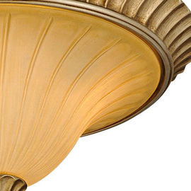Glass Wrought Iron Ceiling Chandelier / Resin Ceiling Lighting Fixture