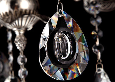 Black European Retro Crystal Chandelier 6 Light , Antique Traditional Glass Chandeliers