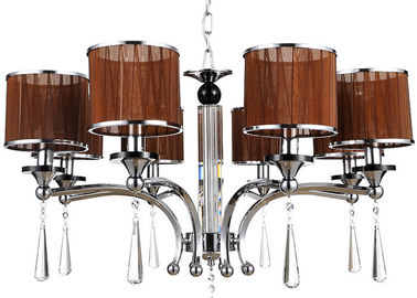 Hotel Hall / Foyer Decorative Chrome Chandelier , Modern Wrought Iron Crystal Chandelier