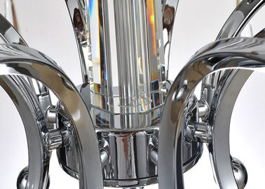 Hotel Hall / Foyer Decorative Chrome Chandelier , Modern Wrought Iron Crystal Chandelier
