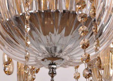 10 Light Cognac Luxury Crystal Chandelier , Modern Glass Pendant Chandeliers