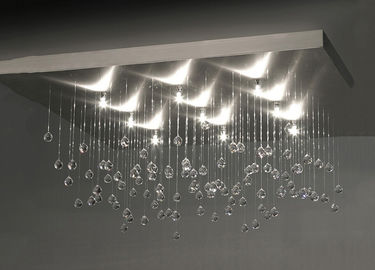 Luxury Crystal Chandelier Lighting , Hotel Chandeliers With Three Layer Lighting Fixtures