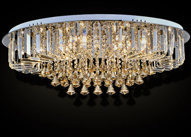 Luxurious Crystal Ceiling Lights Fitting , Contemporary Unique Ceiling Mounted Chandelier