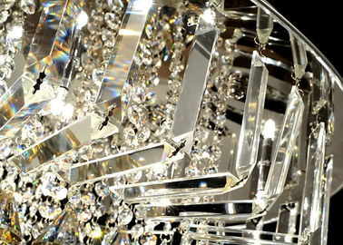 Luxurious Crystal Ceiling Lights Fitting , Contemporary Unique Ceiling Mounted Chandelier