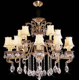 Durable Brass Contemporary Crystal Chandelier Lighting With High Power LED