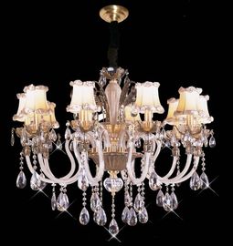 High Lumen 18 Lights 1050 x 820mm Crystal Chandelier Lighting / Commercial LED Pendant Lighting