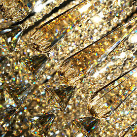 Leaded Glass Crystal Ceiling Light , Contemporary Suspended Decorative Chandelier