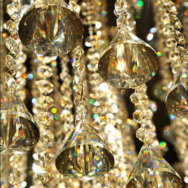 Leaded Glass Crystal Ceiling Light , Contemporary Suspended Decorative Chandelier