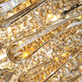 Leaded Glass Crystal Ceiling Light , Contemporary Suspended Decorative Chandelier