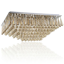 Leaded Glass Crystal Ceiling Light , Contemporary Suspended Decorative Chandelier