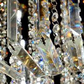 Custom Round Luxury Crystal Ceiling Light With Glass Pearl Drop for Home / Living room