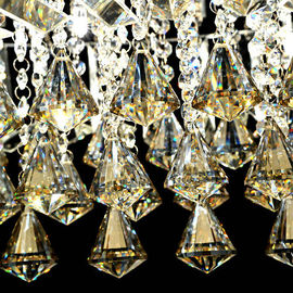 Custom Round Luxury Crystal Ceiling Light With Glass Pearl Drop for Home / Living room
