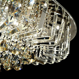 Custom Round Luxury Crystal Ceiling Light With Glass Pearl Drop for Home / Living room