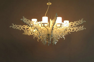 Rubber Wood White Mansion Chandelier Lights Splendor Lighting for Luxury Villas