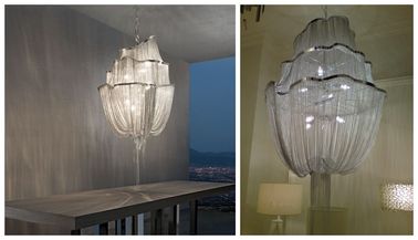 Silver Contemporary  Hotel Chandeliers  Chain Chandelier Lighting