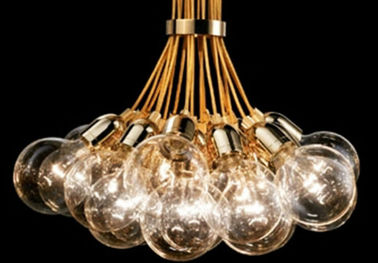 Aluminum Glass Ball Chandelier 19 Heads E27 Lights For Room Decoration
