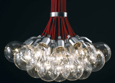 Aluminum Glass Ball Chandelier 19 Heads E27 Lights For Room Decoration