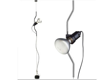 Minimalist Parentesi Floor to Ceiling Lamp Carbon Steel Light with Tubular Shape