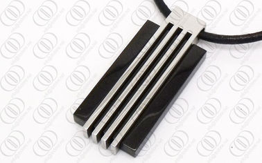 Black and Silver Stainless Steel Pendants With Lines Pattern Design
