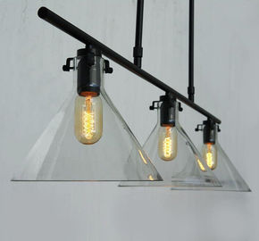 Elegant Sophisticated Hanging Ceiling Lights Chandelier with Three Glass Trumpets