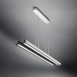Office Double T5 Sliver  Hanging Ceiling Lights PC  Aluminium  Pendant Lighting