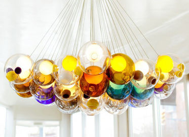 Creative Double Glass Cover Hanging Ceiling Lights LED G9 Colorful Pendant Lamp