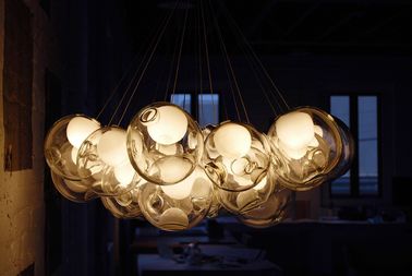Creative Double Glass Cover Hanging Ceiling Lights LED G9 Colorful Pendant Lamp