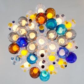 Creative Double Glass Cover Hanging Ceiling Lights LED G9 Colorful Pendant Lamp