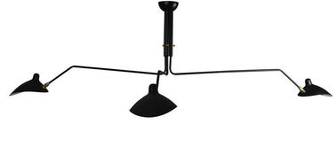 Black Ceiling Lights , Fancy Iron Three Curved Arms Ceiling Chandelier Lamp