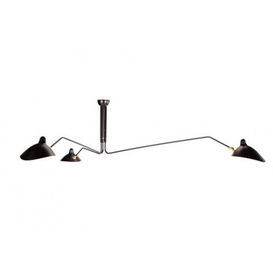 Black Ceiling Lights , Fancy Iron Three Curved Arms Ceiling Chandelier Lamp