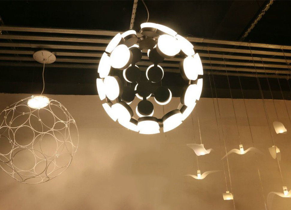 Aluminum Acrylic LED Modern Suspension Light Incomplete Sphere Lamp For Living Room